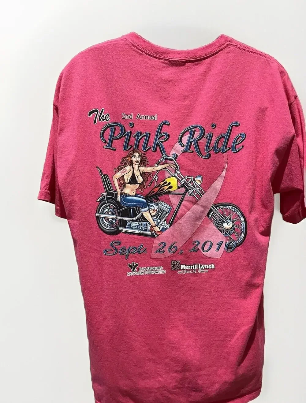 The Second Annual Pink Ride 2010 T Shirt Size X-large Cotton Biker